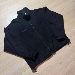 Columbia vintage Mens Full Zip Fleece Jacket Black XL Outdoors Hiking Soft Shell